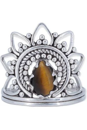 mantraroma Silberring MUDARA-SATU aus 925 Silber mit Tigerauge (Ring mit Schmuckbeutel), Damenring aus 925er Silber - Verkäufer: