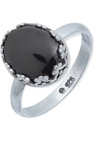 mantraroma Silberring NAPULO aus 925 Silber mit Onyx (Ring mit Schmuckbeutel), Damenring aus 925er Silber - Verkäufer: