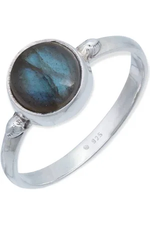 mantraroma Silberring HANA aus 925 Silber mit Labradorit (Ring mit Schmuckbeutel), Damenring aus 925er Silber - Verkäufer:
