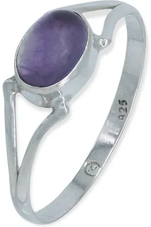 mantraroma Silberring TEKILI oval aus 925 Silber mit Amethyst (Ring mit Schmuckbeutel), Damenring aus 925er Silber - Verkäufer: