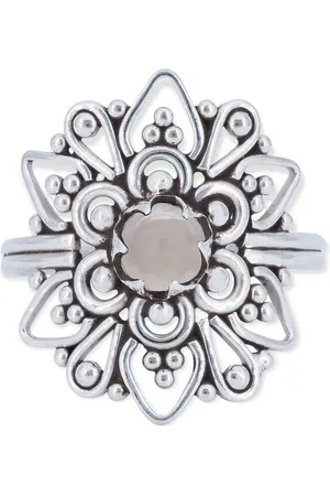 mantraroma Silberring MUDARA-EMPAT aus 925 Silber mit Rosenquarz (Ring mit Schmuckbeutel), Damenring aus 925er Silber - Verkäufer: