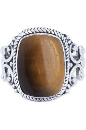 mantraroma Silberring SERAPANA aus 925 Silber mit Tigerauge (Ring mit Schmuckbeutel), Damenring aus 925er Silber - Verkäufer: