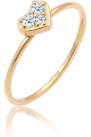 Elli DIAMONDS Verlobungsring Herz Diamant Weiß Brillantschliff (0.075 ct) 585 Gelbgold - Verkäufer: JULIE & GRACE GmbH
