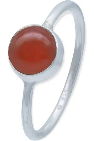 mantraroma Silberring SAMA rund aus 925 Silber mit Karneol (Ring mit Schmuckbeutel), Damenring aus 925er Silber - Verkäufer: