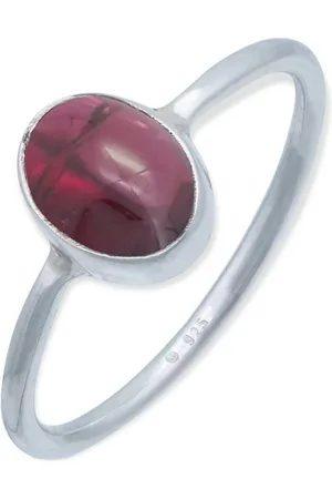 mantraroma Silberring SAMA oval aus 925 Silber mit Granat (Ring mit Schmuckbeutel), Damenring aus 925er Silber - Verkäufer: