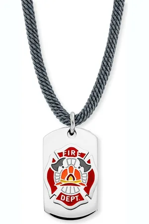 HERZENGEL Kette mit Anhänger Feuerwehr, HEN-FIREFIGHTER, mit Emaille