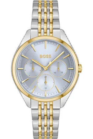 HUGO BOSS Multifunktionsuhr SAYA 1502702, Quarzuhr, Damenuhr, Armbanduhr, Glaskristalle, Edelstahlarmband