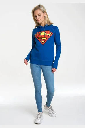 LOGOSHIRT Kapuzensweatshirt DC - Superman Logo mit Superhelden-Print