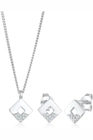 Elli DIAMONDS Schmuckset Diamant (0.045 ct) Geo Design 925 Silber, Diamant - Verkäufer: JULIE & GRACE GmbH