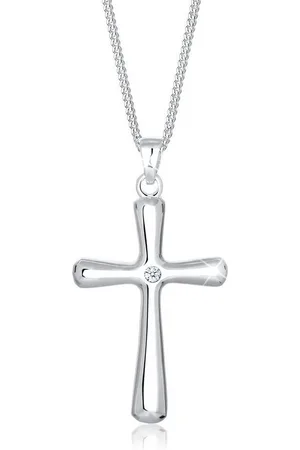 Elli DIAMONDS Kette mit Anhänger Kreuz Diamant Brillantschliff (0.03 ct) 925 Sterling Silber, Kreuz - Verkäufer: JULIE & GRACE GmbH