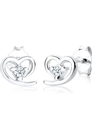 Elli DIAMONDS Paar Ohrstecker Herz Freundschaft Diamant 0.06 ct. 925 Silber, Herz - Verkäufer: JULIE & GRACE GmbH