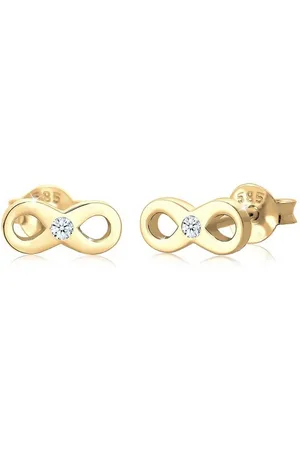 Elli DIAMONDS Paar Ohrstecker Infinity Liebe Diamant (0.03 ct) 585 Gelbgold, Infinity - Verkäufer: JULIE & GRACE GmbH