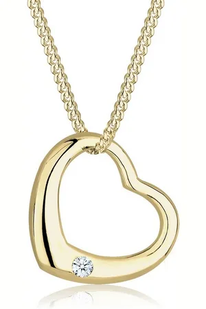 Elli DIAMONDS Kette mit Anhänger Herz Diamant Brillantschliff (0.03ct) 375 Gelbgold, Herz - Verkäufer: JULIE & GRACE GmbH