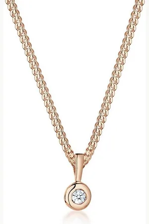 Elli DIAMONDS Kette mit Anhänger Kreis Solitär Rund Diamant (0.03 ct) 925 Silber, Kreis - Verkäufer: JULIE & GRACE GmbH