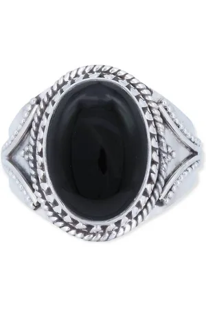 mantraroma Silberring MEKANU aus 925 Silber mit Onyx (Ring mit Schmuckbeutel), Damenring aus 925er Silber - Verkäufer: