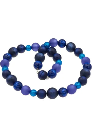 Bella Carina Perlenkette Kette mit Polaris und Murano Glas Perlen blau glitzernd, mit glitzernden Polaris und Murano Glas Perlen - Verkäufer:
