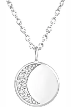 ALEXANDER YORK Kette mit Anhänger GEO PLÄTTCHEN MOND mit Zirkonia, 2-tlg. (Kette mit Anhänger), 925 Sterling Silber, Silberschmuck - Verkäufer: