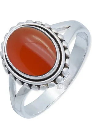 mantraroma Silberring GAMSA aus 925 Silber mit Karneol (Ring mit Schmuckbeutel), Damenring aus 925er Silber - Verkäufer: