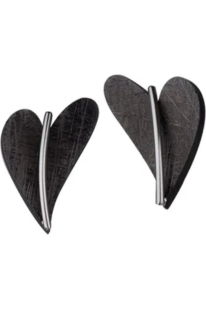 ERNSTES Paar Ohrstecker Ohrschmuck Herz Ohrringe Edelstahl schwarz E306 - Verkäufer: Schmuck-Uhren-Trends