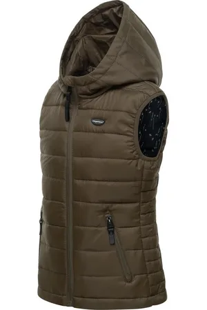 Ragwear Steppweste Seema sportliche Outdoor-Weste mit Kapuze