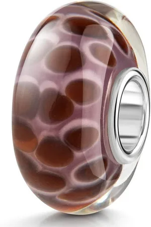 Materia Bead Glasperle Punkte Muster Lila Dunkelrot Circles 1029, Kern aus 925 Sterling Silber - Verkäufer: Schmuck