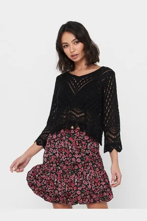 JACQUELINE DE YONG Strickpullover Cropped 3/4 Arm Strick Pullover Spitzen Struktur JDYNEW JDYNEW SUN 3/4 CROPPED PULLOVER KNT NOOS - Verkäufer: ARIZONAS