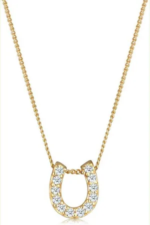 Elli DIAMONDS Kette mit Anhänger Hufeisen Diamant Brillantschliff (0.18ct) 585 Gelbgold, Hufeisen - Verkäufer: JULIE & GRACE GmbH