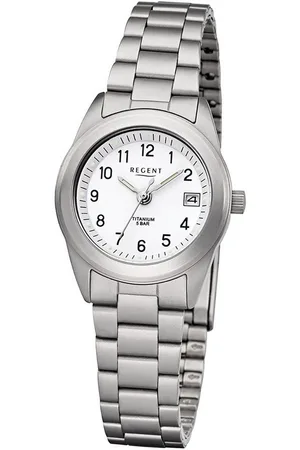 Regent Quarzuhr Damen Uhr F-258 Metall Quarzwerk, (Analoguhr), Damen Armbanduhr rund, klein (ca. 26mm), Metallarmband - Verkäufer: Fit4Style Silberschmuck - IMPPAC