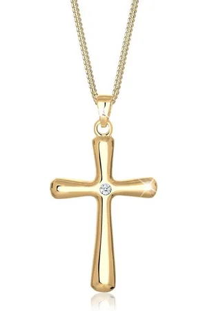 Elli DIAMONDS Kette mit Anhänger Kreuz Diamant Weiß Brillantschliff (0.03 ct) 925 Sterling Silber, Kreuz - Verkäufer: JULIE & GRACE GmbH