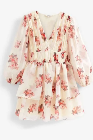 Next Druckkleid Gestuftes Langarm-Minikleid mit Blumen-Print (1-tlg) - Verkäufer: Germany GmbH