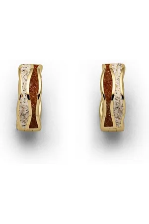 DUR Ohrring-Set Schmuck: Ohrring, Creole "Welle" mit Strandsand und Bernstein, ver - Verkäufer: Strandsandschmuck