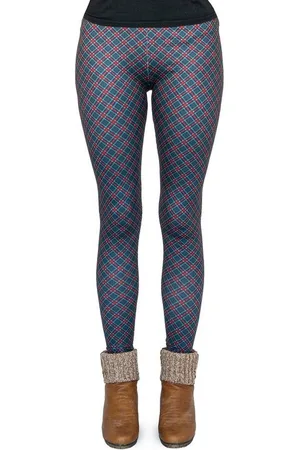 cosey Leggings Business Line Leggings (Einheitsgröße XS-L) Kleinkariert Rot/Grün - Verkäufer: PhoneNatic