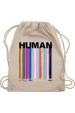 Shirtracer Turnbeutel HUMAN Blockschrift Regenbogen Farben Tropfen, LGBT Kleidung - Verkäufer:
