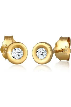 Elli DIAMONDS Paar Ohrstecker Klassisch Solitär Diamant (0.12 ct) 585 Gelbgold - Verkäufer: JULIE & GRACE GmbH