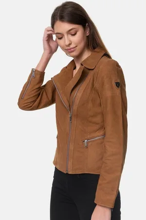 Tazzio Lederjacke F500 Damen Leder Jacke im Biker Look mit Zipper-Details & Reverskragen - Verkäufer: