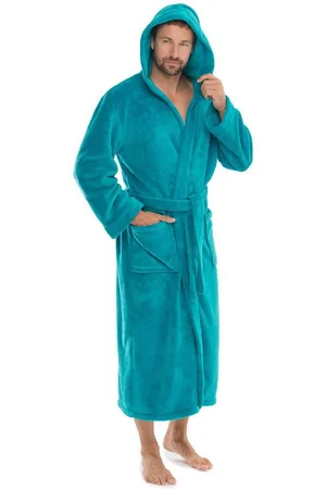 Celinatex Bademantel Saunamantel Fleece Kapuze für Sie&Ihn Florida S türkis, Polyester - Verkäufer: Home-Garden24