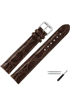 MARBURGER Uhrenarmband 18mm Leder XL Extra Lang Kroko Schuppung - Verkäufer: