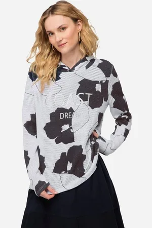 Laurasøn Sweatshirt Hoodie Blätter Print Netz-Kapuze Langarm - Verkäufer: Popken Fashion Group