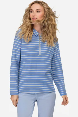 Laurasøn Sweatshirt Sweatshirt Ringel Polokragen Langarm - Verkäufer: Popken Fashion Group