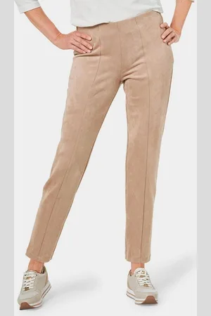 GOLDNER Stoffhose Moderne Leggings in trendigem Velourslederimitat - Verkäufer: