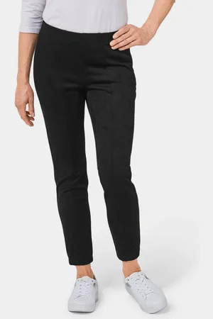 GOLDNER Stoffhose Moderne Leggings in trendigem Velourslederimitat - Verkäufer: