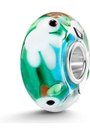 Materia Bead Glasperle Vogel Storch Möwe Blau Grün 1559, Kern aus 925 Sterling Silber - Verkäufer: Schmuck