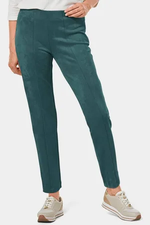 GOLDNER Stoffhose Moderne Leggings in trendigem Velourslederimitat - Verkäufer: