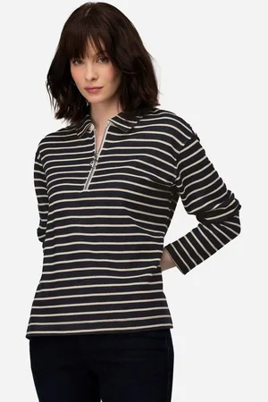 Laurasøn Sweatshirt Sweatshirt Ringel Polokragen Langarm - Verkäufer: Popken Fashion Group