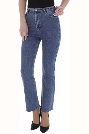 Ital-Design Bootcut-Jeans Damen Freizeit Used-Look Stretch Bootcut Jeans in - Verkäufer: