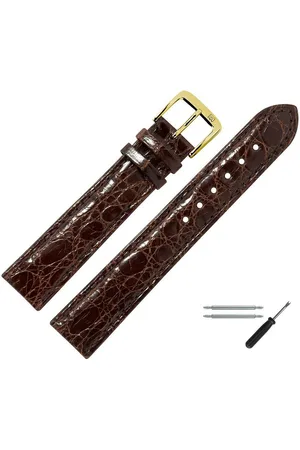 MARBURGER Uhrenarmband 17mm Leder Kroko Schuppung - Verkäufer: