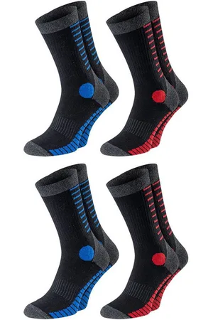 Chili Lifestyle Wandersocken HIKE Funktionssocken Trekking Wandern für Herren aus Baumwolle (Multipack, 4-Paar, 2 Farbdesigns) Weichbund ohne Gummidruck - Verkäufer: ChiliLifestyle