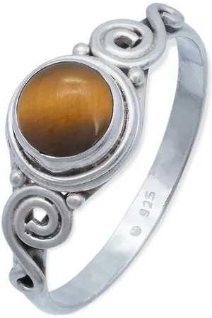 mantraroma Silberring KINURI aus 925 Silber mit Tigerauge (Ring mit Schmuckbeutel), Damenring aus 925er Silber - Verkäufer: