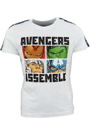 Marvel Print-Shirt Avengers Kinder kurzarm T-Shirt Jungen Hulk Iron Man Gr. 104 bis 134, 100% Baumwolle - Verkäufer: WS-Trend