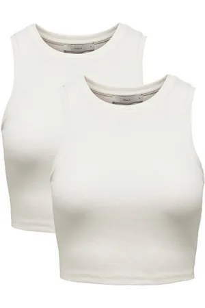 ONLY Shirttop Cropped Tank Top 2-er Stück Pack Kurzes Basic Set ONLVILMA (2-tlg) ONLVILMA S/L CROPPED TANK TOP JRS NOOS - Verkäufer: ARIZONAS
